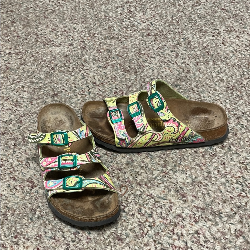 Birkenstock colourful patterned tri- strap Sandals